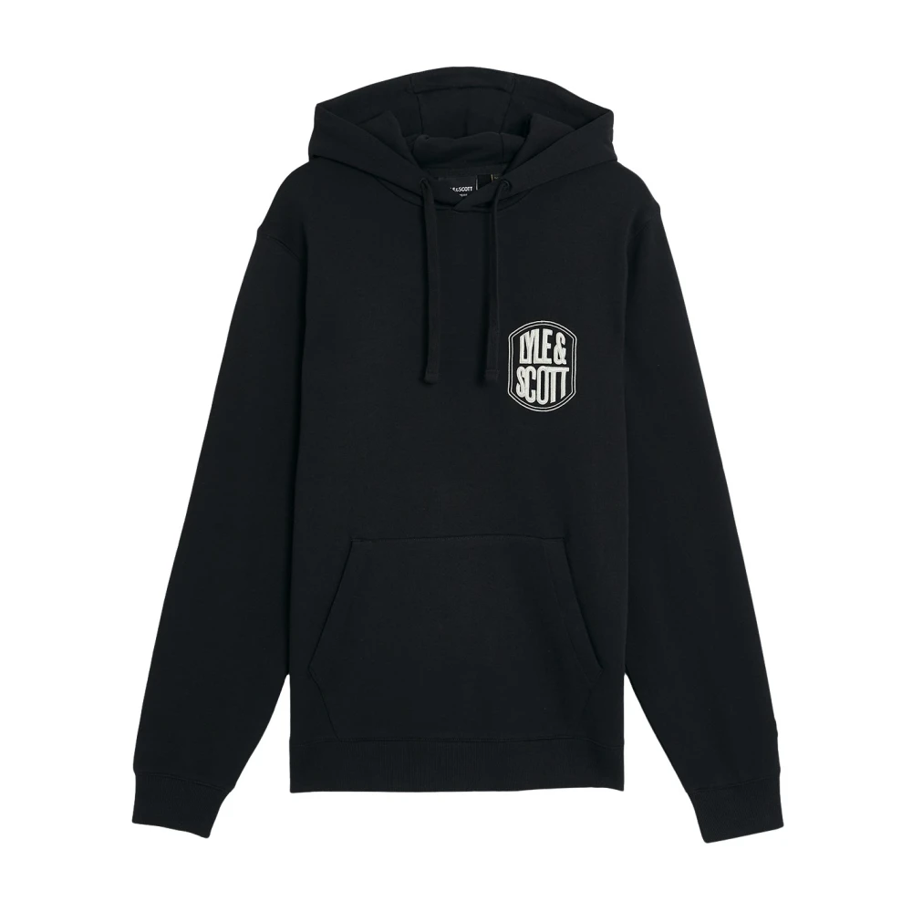 Lyle & Scott Mid Layers Geborduurd Badge Grafische Pullover Hoodie Black Heren