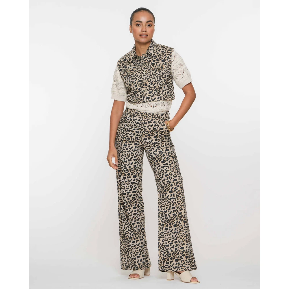 Geisha Jeans met Luipaardprint Multicolor Dames