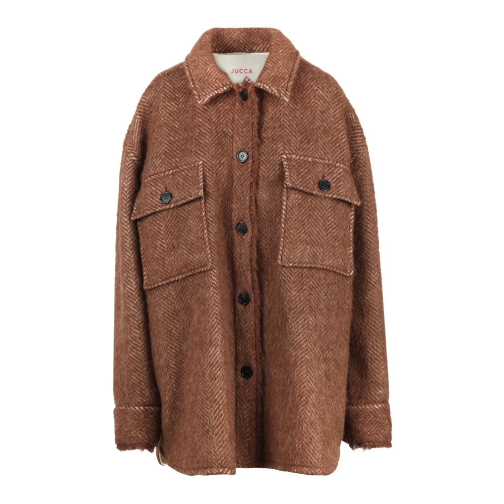 Jucca Wollen en Mohair Overshirt Jas Brown Dames