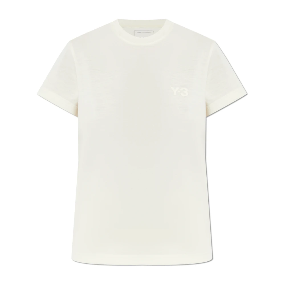 Y-3 T-shirt met logo Beige Dames