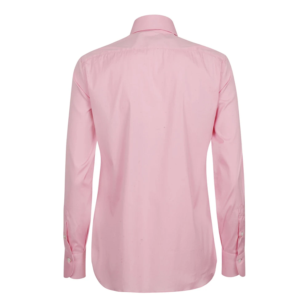 Finamore Roze Katoenen Blend Overhemd Made in Italy Pink Dames