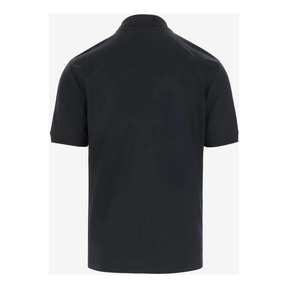 Giorgio Armani Zijde Linnen Blend Polo Shirt Logo Black Heren