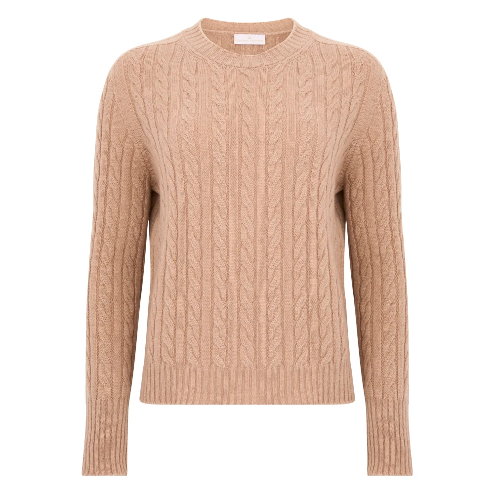 Tabaroni Cashmere Beige Kasjmier Gebreide Trui Beige Dames