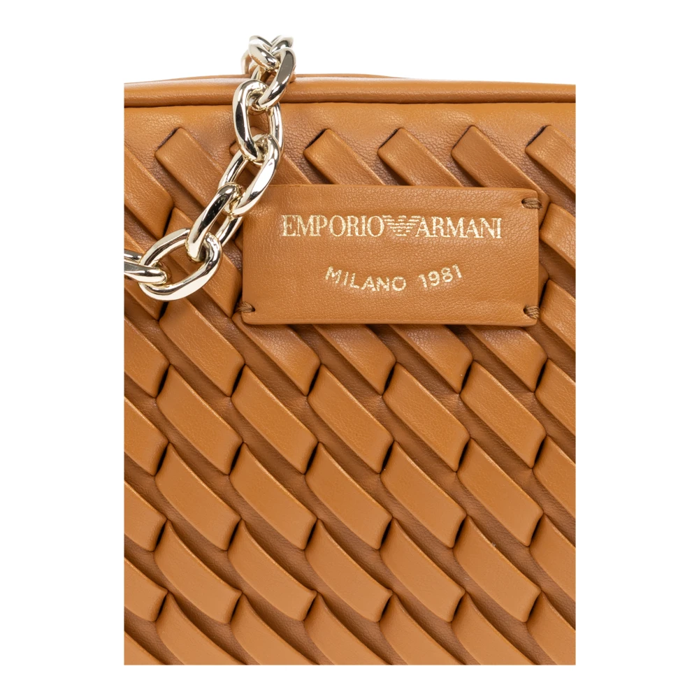 Emporio Armani Schoudertas met decoratief vlechtwerk Beige Dames