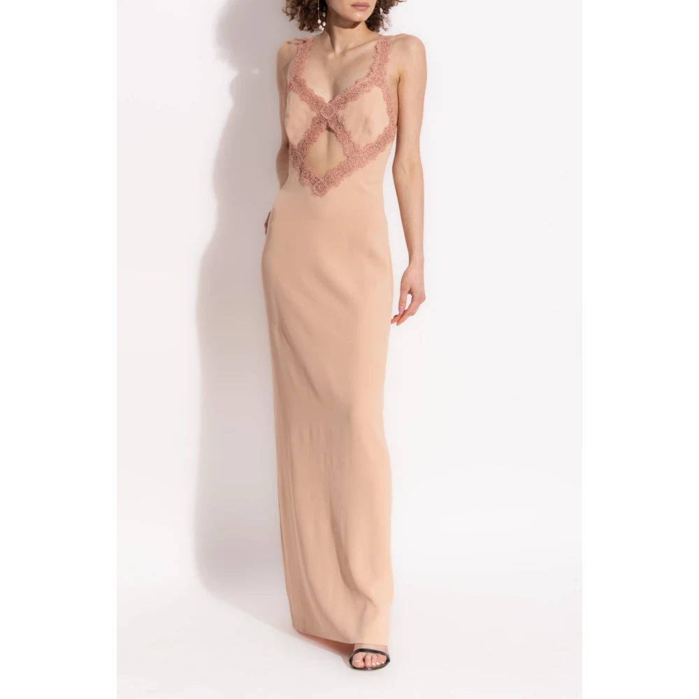 Blumarine Jurk met kanten afwerking Pink Dames