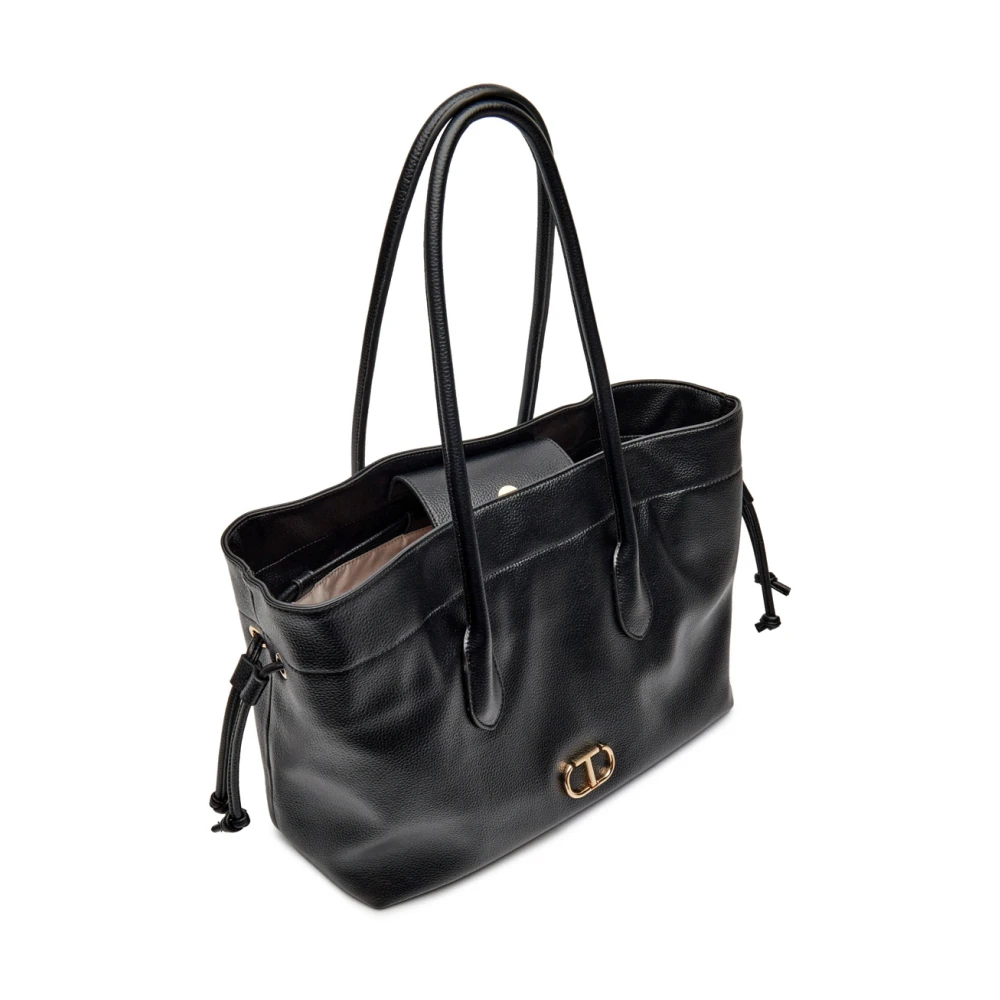Twinset Zwarte Shopper Tote Tas Stijlvol Modern Black Dames