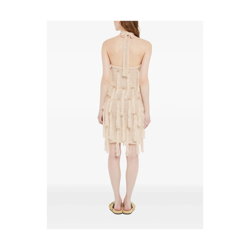 Alanui Beige Fringe Halternek Jurk Beige Dames