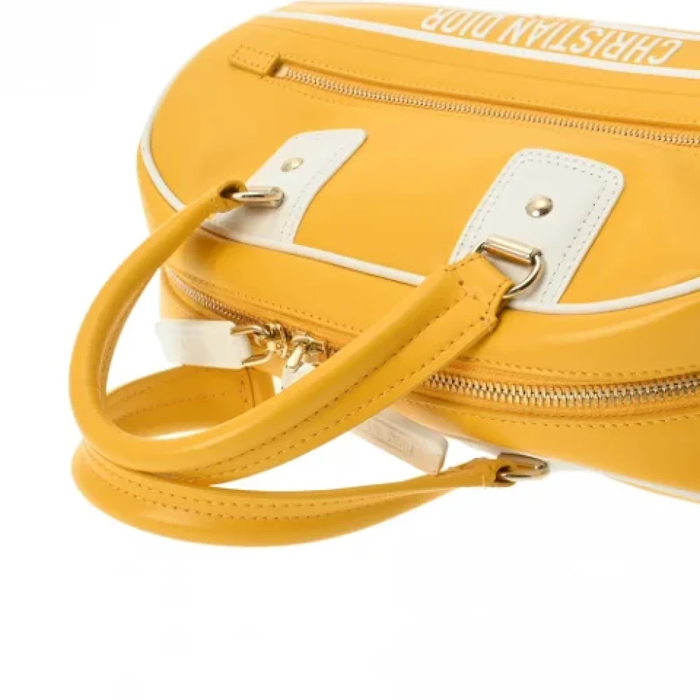 Dior Vintage Pre-owned Leather handbags Yellow Dames