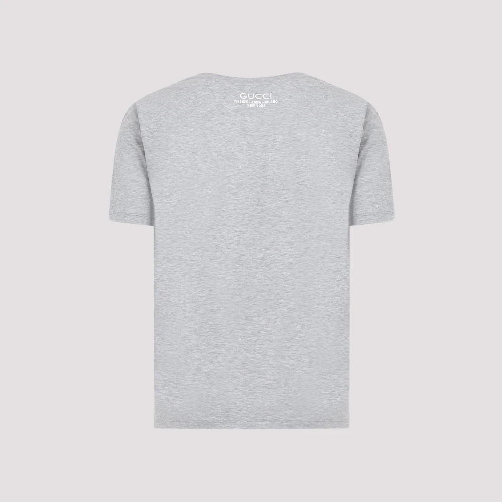 Gucci Grijs Melange Katoenen T-Shirt Gray Heren