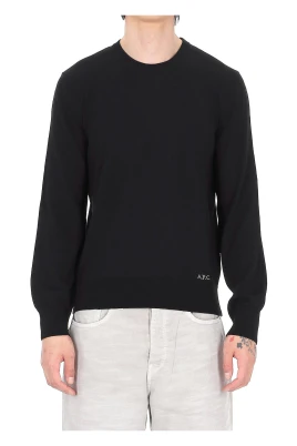 Maglia girocollo in cotone con logo