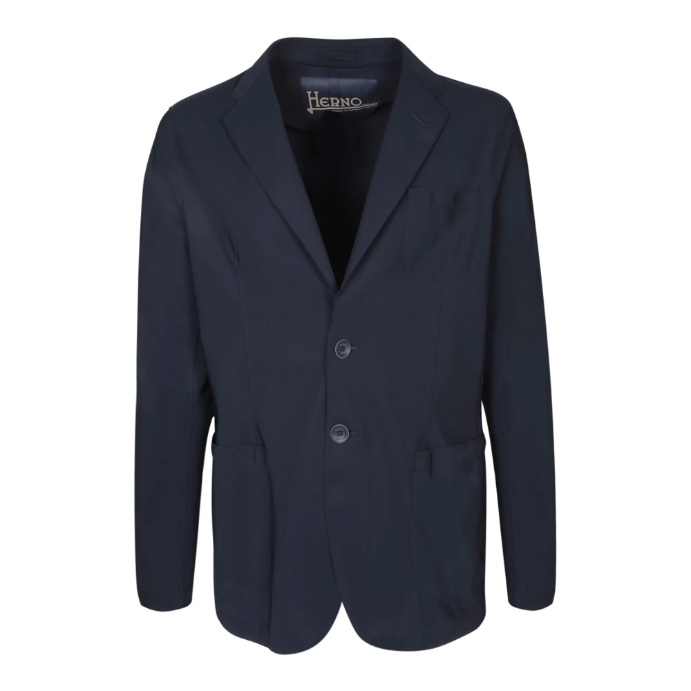 Herno Scuba Style Jas met Opgestikte Zakken Blue Heren