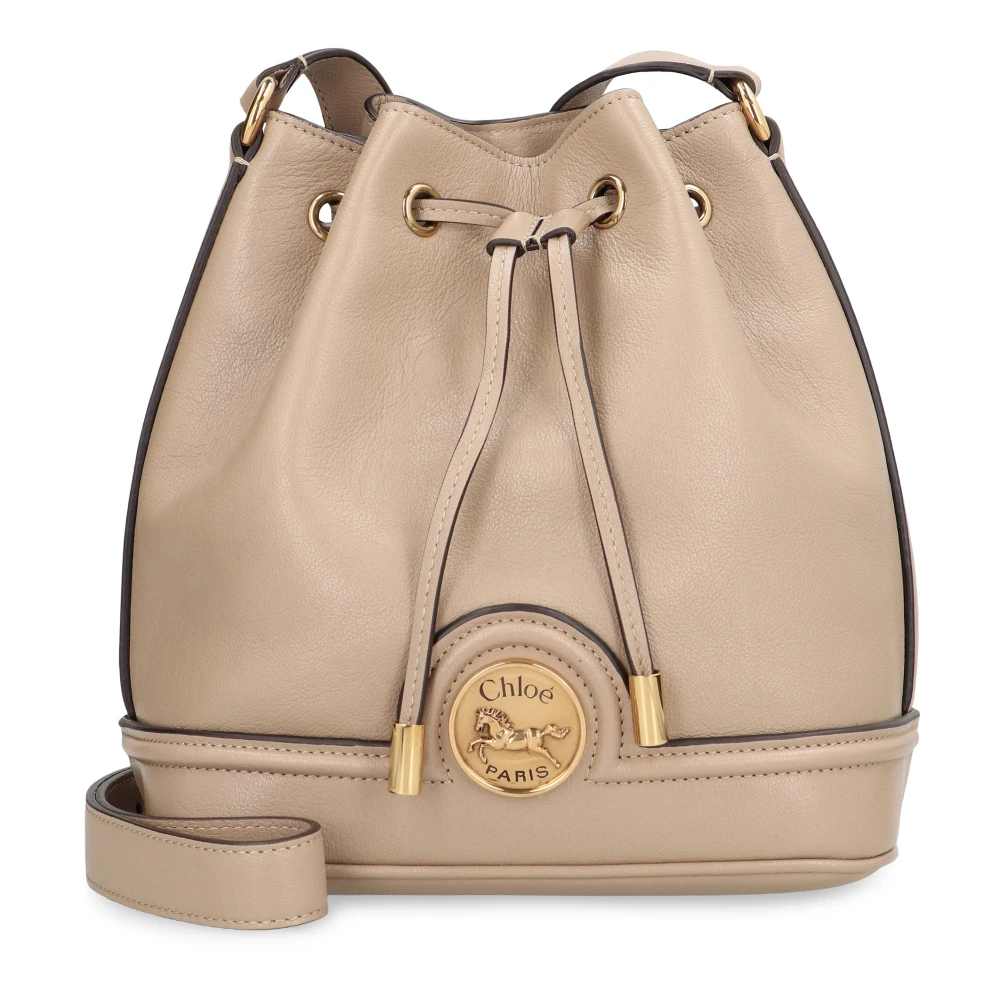 Chloé Women's Beige Horse Medal Bucket Bag