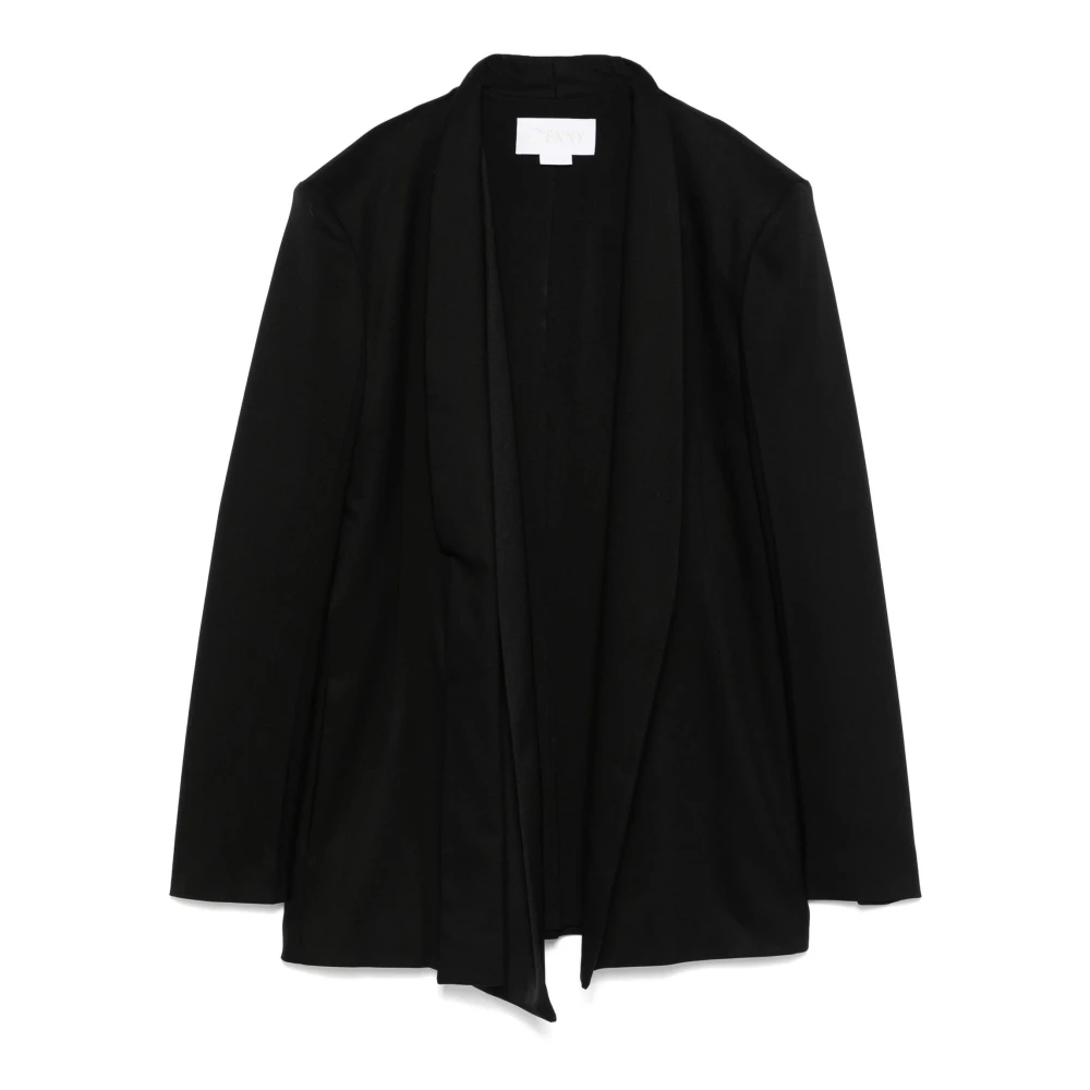 Genny Zwarte Sjaal-Detail Blazer Black Dames