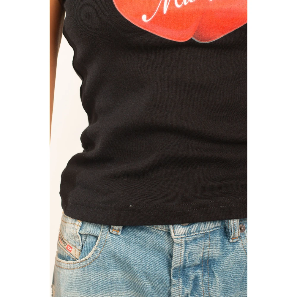 Misbhv Zwarte Hearts Baby Tee Black Dames