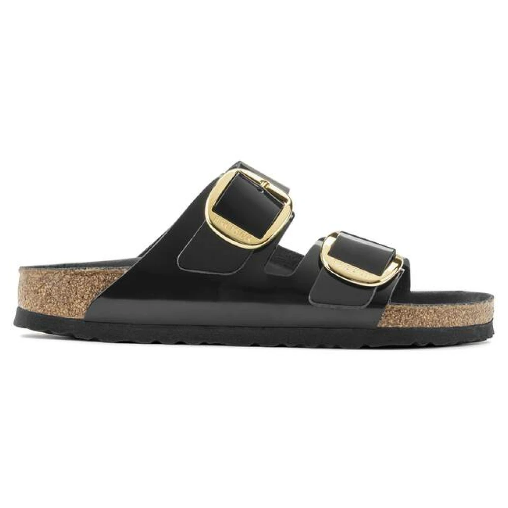 Birkenstock Women's Black Sliders, 5 Uk, Arizona Big Buckle Narrow Fit