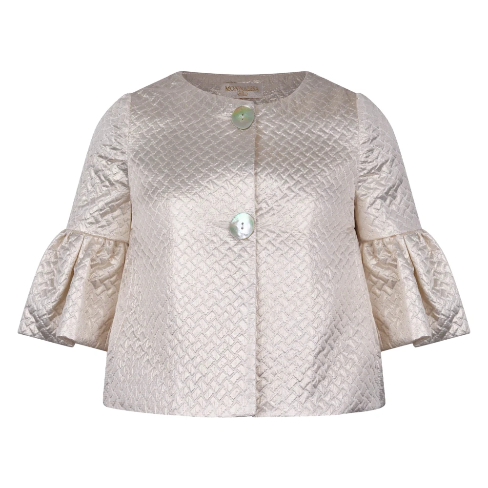 Monnalisa Girls Yellow Light Jackets, 14 Y, Metallic Quilted Jacket