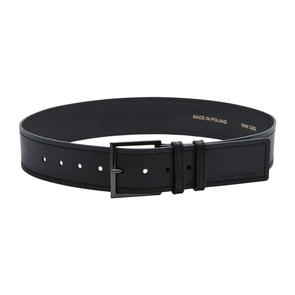 Magda Butrym Zwarte leren riem 01 Black Heren