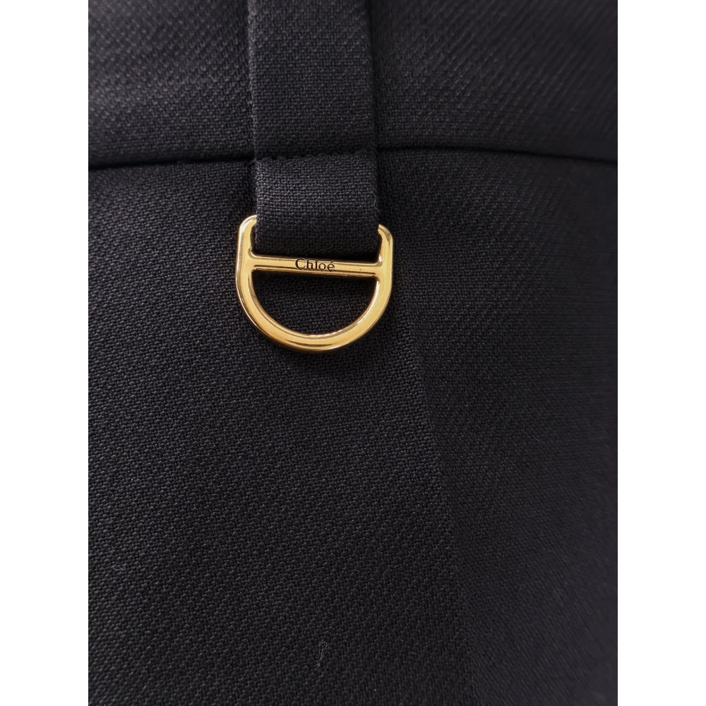 Chloé Wollen Shorts met Metalen Detail Black Dames