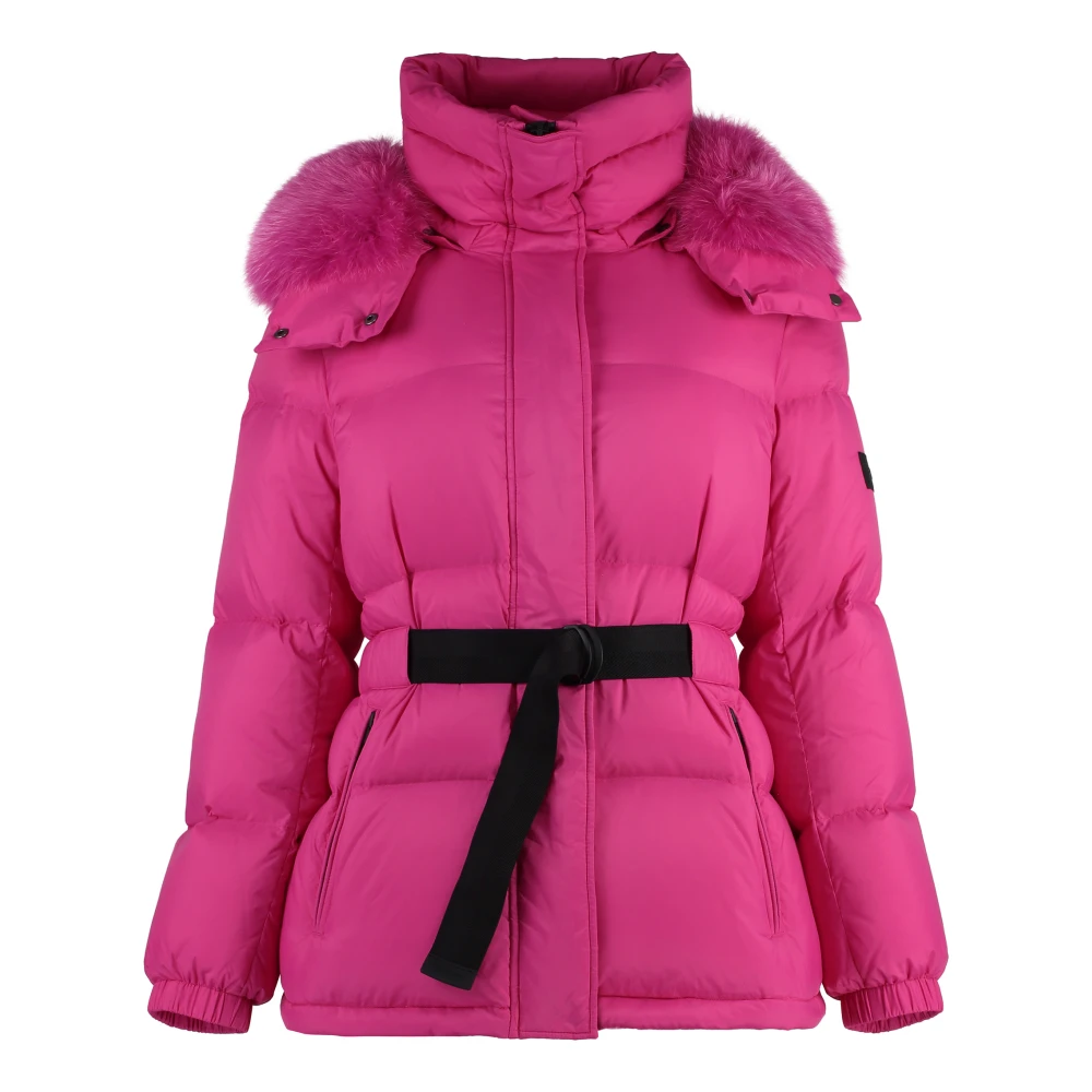 Yves Salomon Bontkraag Hooded Donsjas Pink Dames