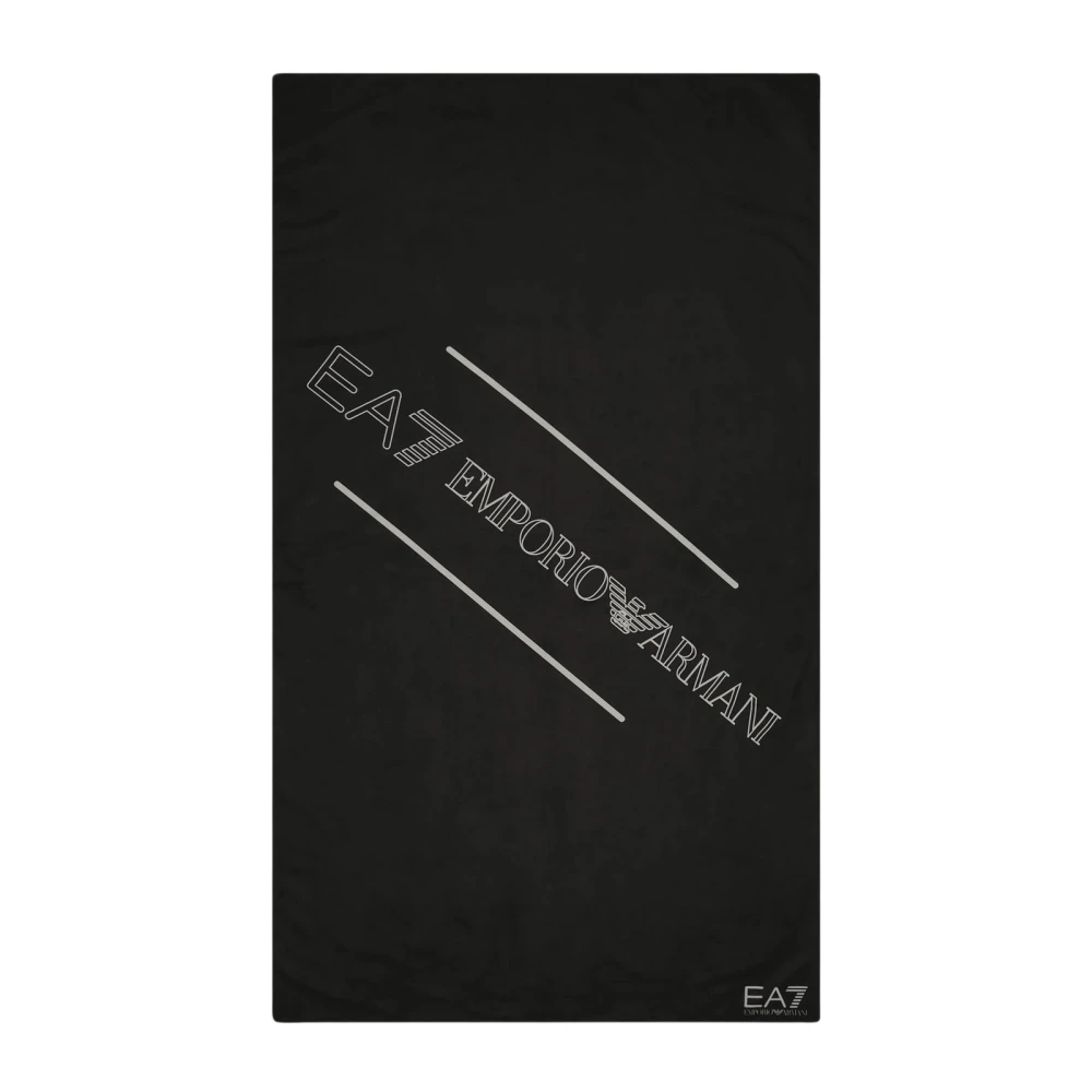 Emporio Armani EA7 Zwart Microfiber Strandlaken Black Dames