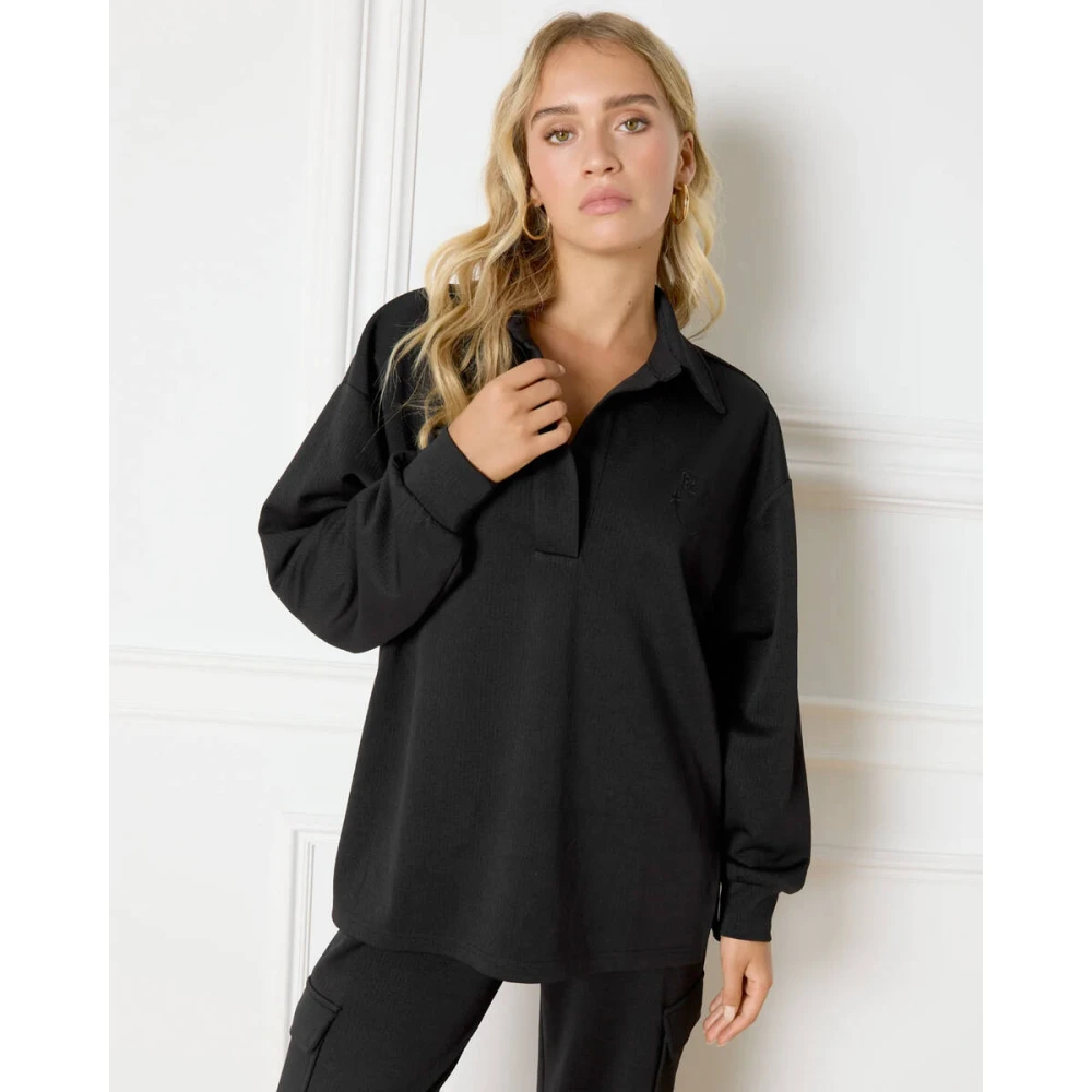 Refined Department Loes Longsleeve Top Black Dames