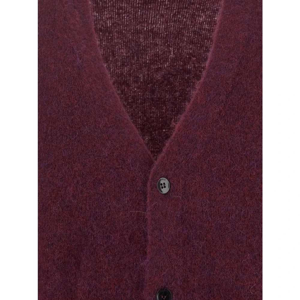 Laneus Zachte Alpaca Wol Vest Red Heren