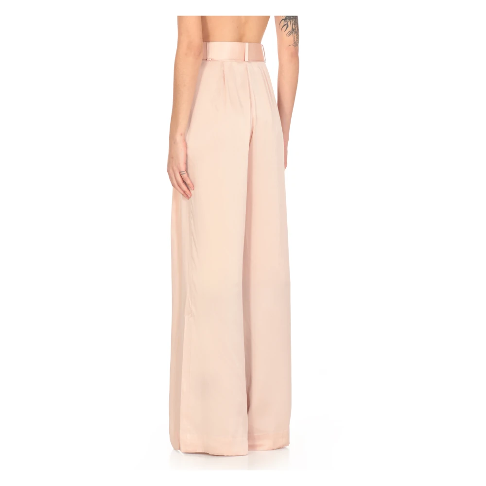 Zimmermann Roze zijden broek met riemlussen Pink Dames