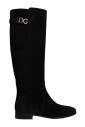 black-suede-knee-high-flat-boots