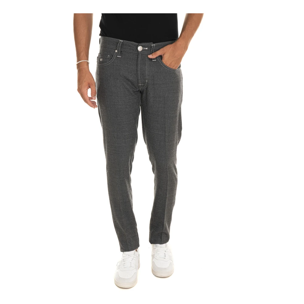 Tramarossa Aanpasbare 5-pocket wollen broek Gray Heren