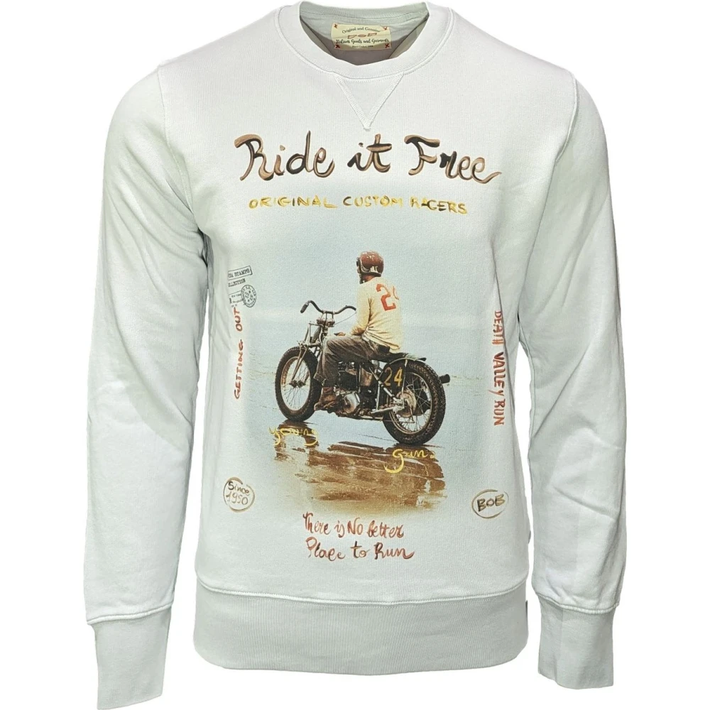 Bob Vintage Crew Neck Sweatshirt i Ljusgrå Gray, Herr