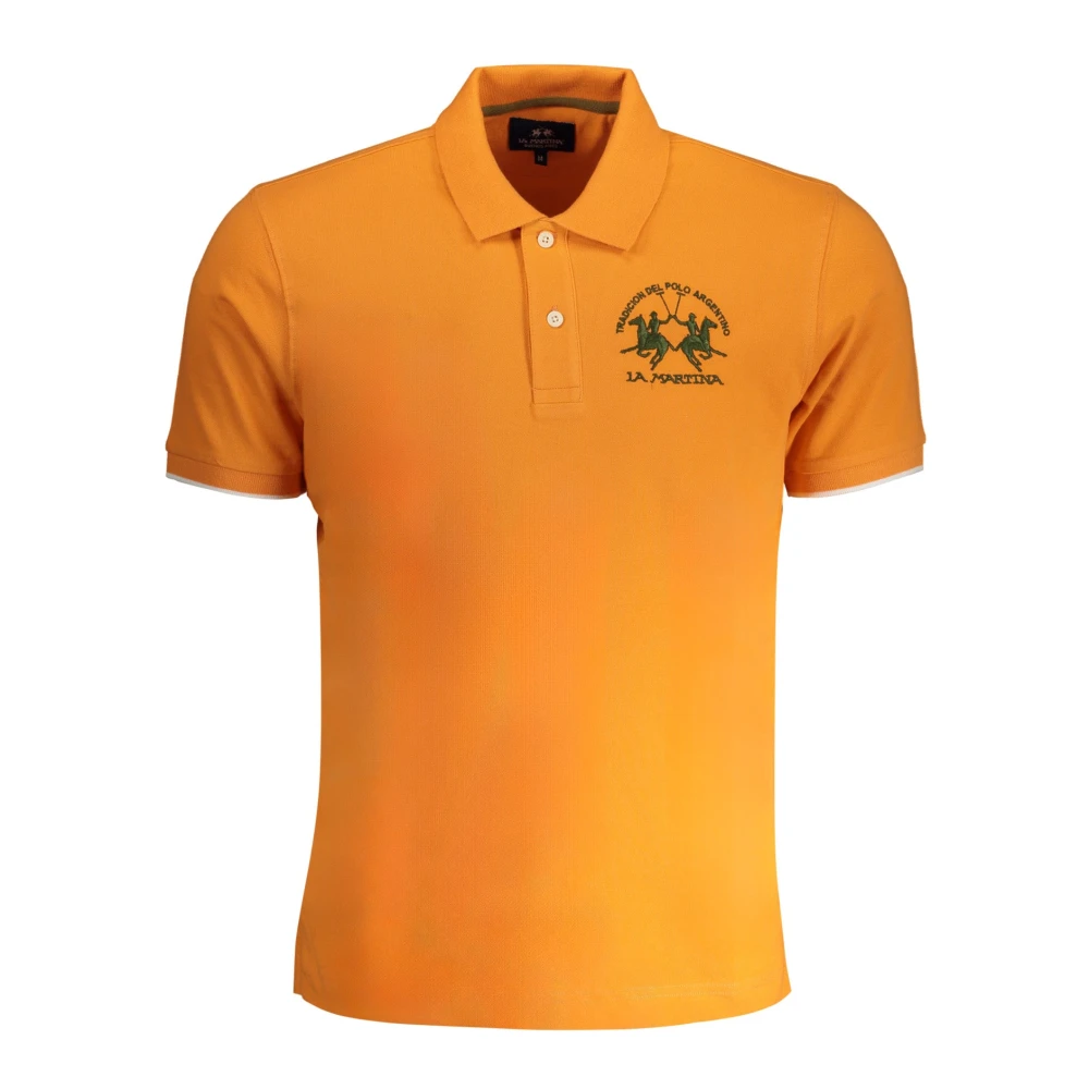 La Martina Men's Orange Polo Shirts, S, Clothing