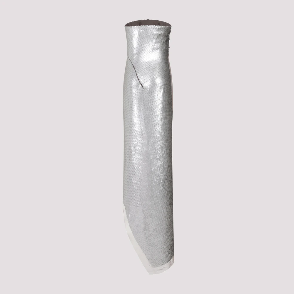 Rick Owens Metallic Pailletten Lange Top Gray Dames