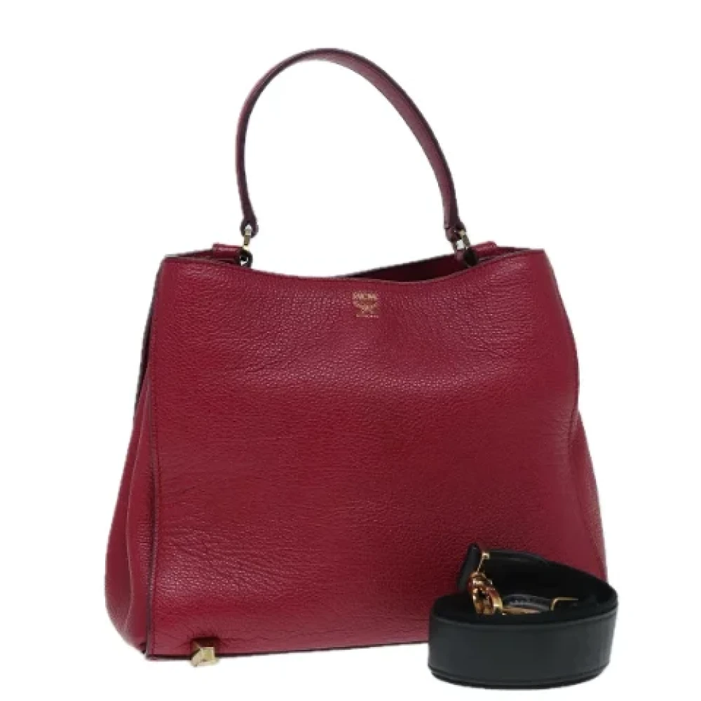 MCM Pre-owned Leather handbags Red Dames