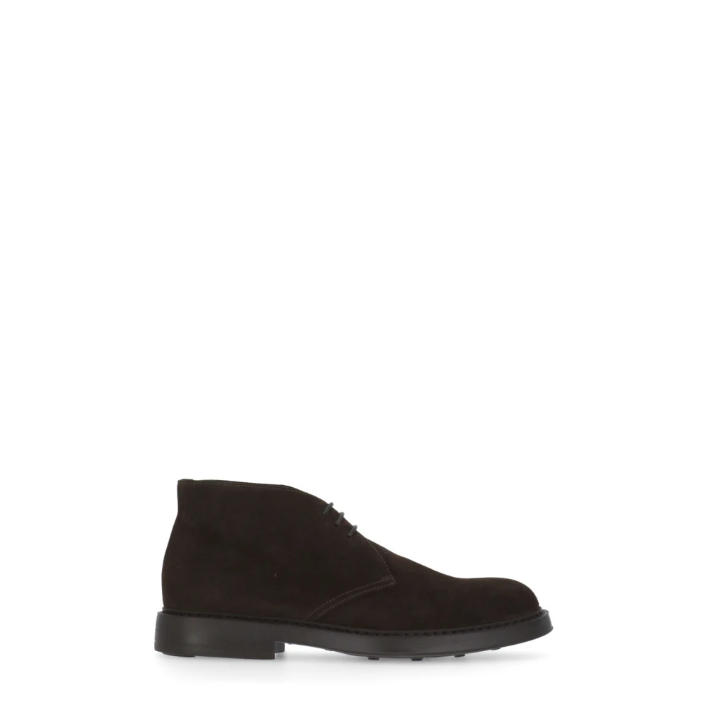 Doucal's Brown Suede Lace-Up Flat Shoes - Male - Lace-Up Boots - 10 Uk - Shoes