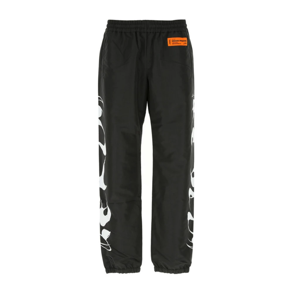 Heron Preston Katoenen Trackpants Zwart Wit Black Heren