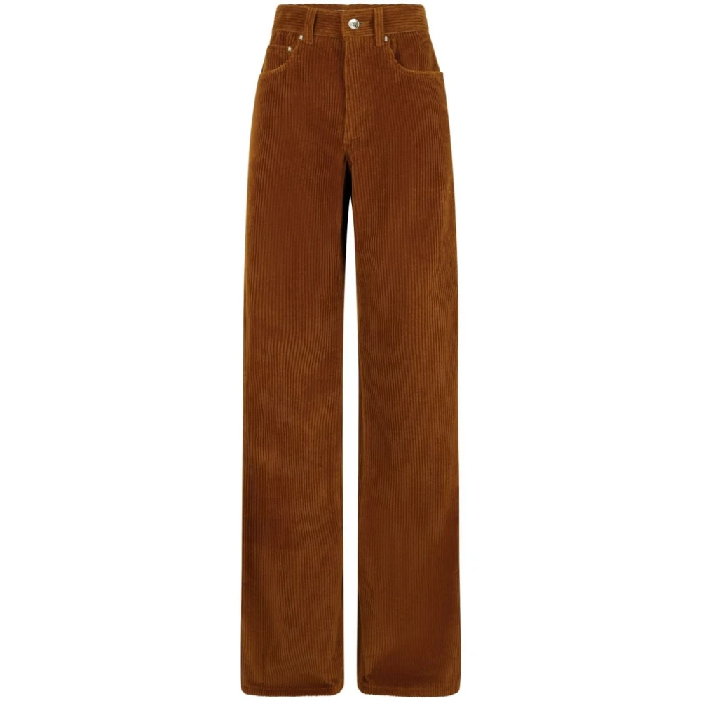 Paco Rabanne Ribfluwelen Bruine Broek Damesmode Brown Dames