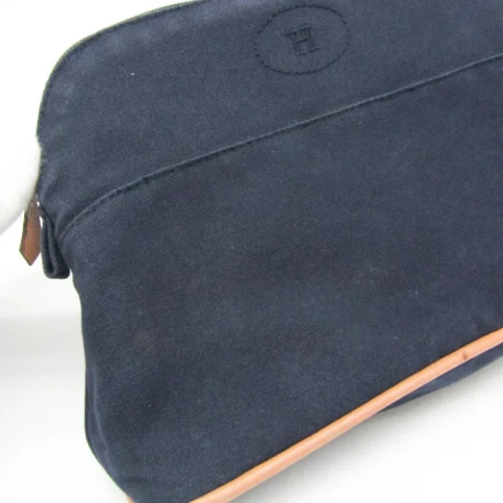 Hermès Vintage Pre-owned Cotton clutches Blue Dames