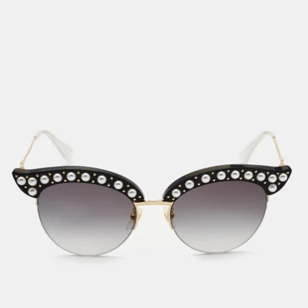 Gucci Vintage Pre-owned Acetate sunglasses Black Dames