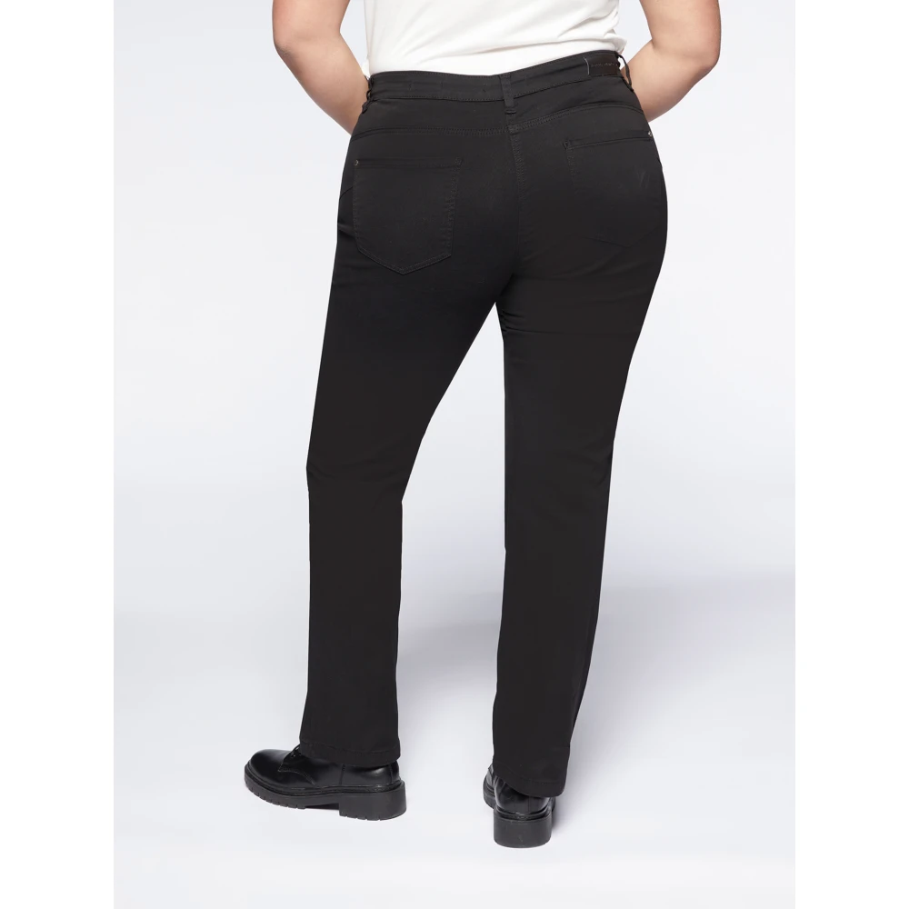 Fiorella Rubino Reguliere Hose Smeraldo Katoen Stretch Broek Black Dames