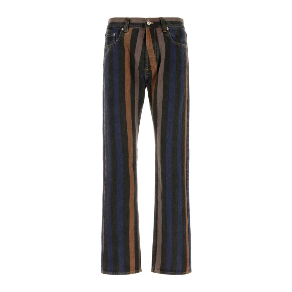 Versace Multicolor Striped Straight Jeans - Male - Straight Fit Jeans - W32 - Jeans