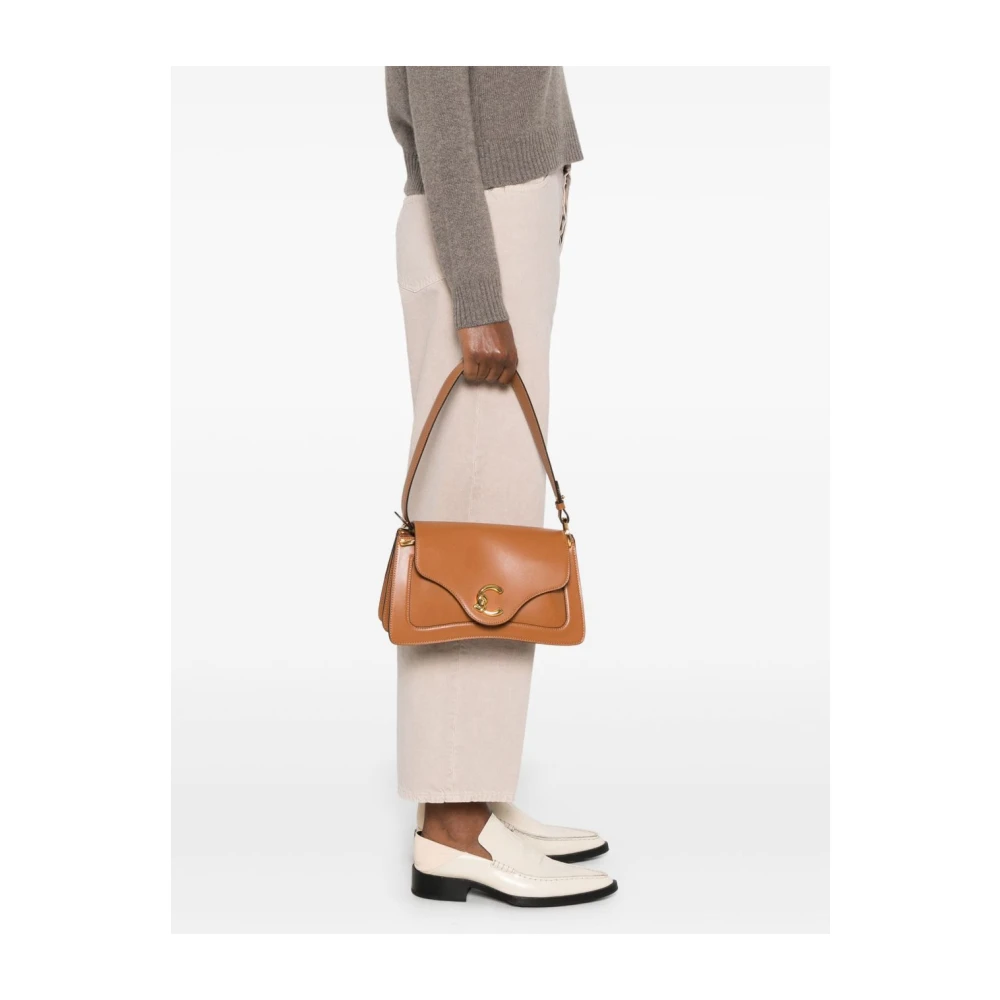 Coccinelle Bruin Leren Tote Tas Brown Dames