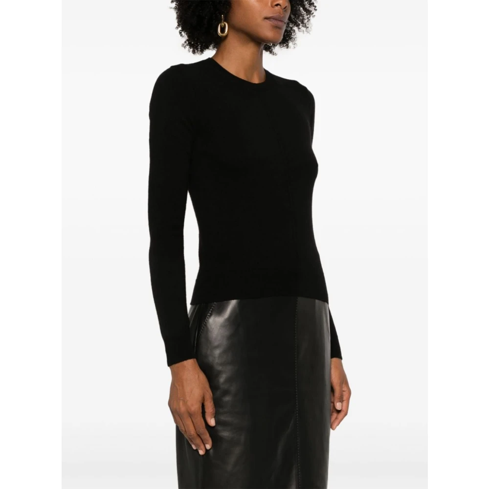 Saint Laurent Opengebreide Trui Black Dames