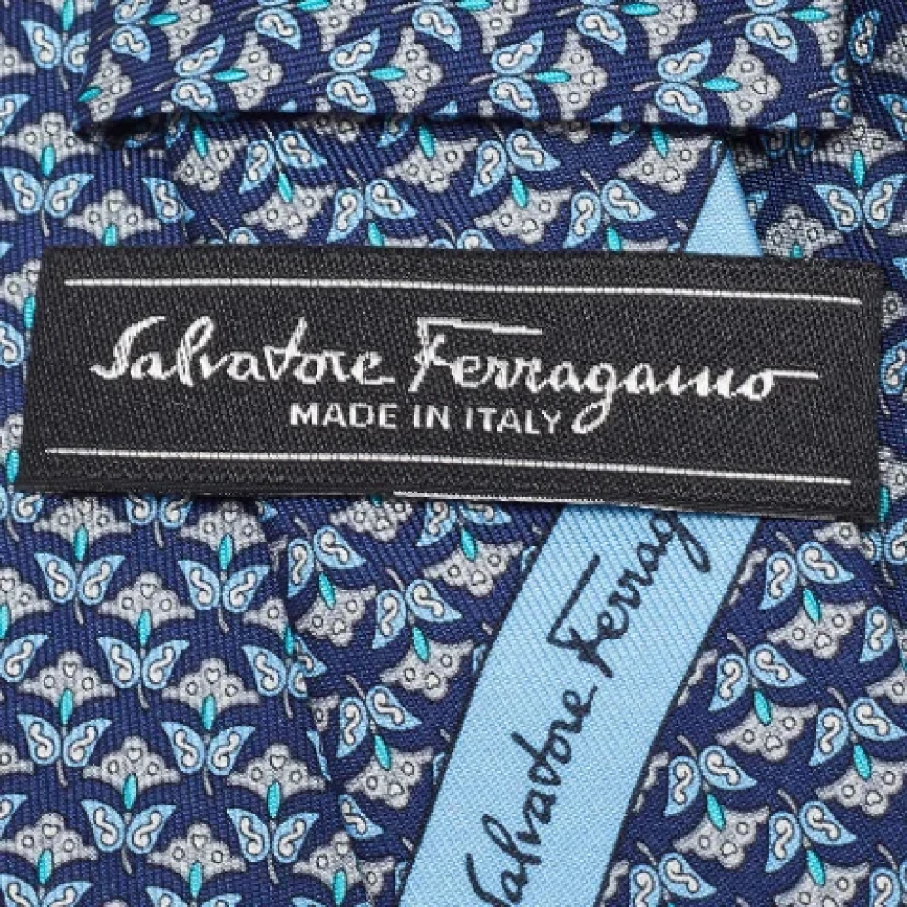 Salvatore Ferragamo Pre-owned Silk home-office Blue Heren