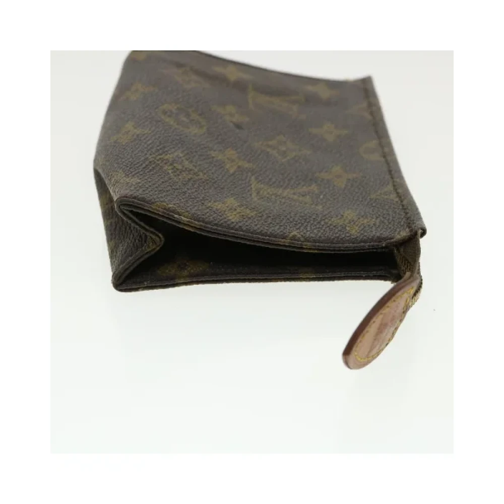 Louis Vuitton Vintage Tweedehands Svart Lerret Handtas Brown Dames