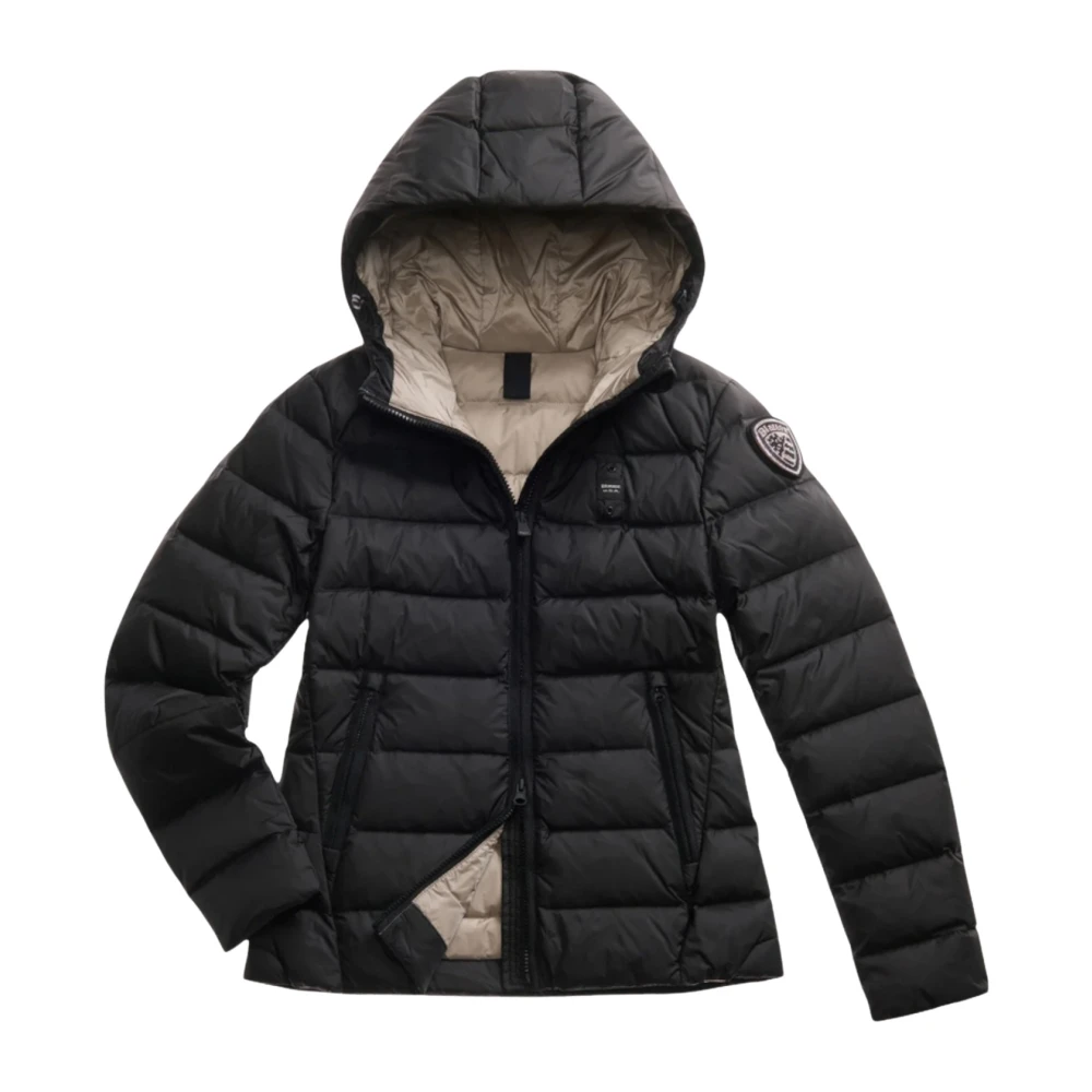 Blauer Women's Black Down Jackets, 2XL, Quilted Jacket With Hood