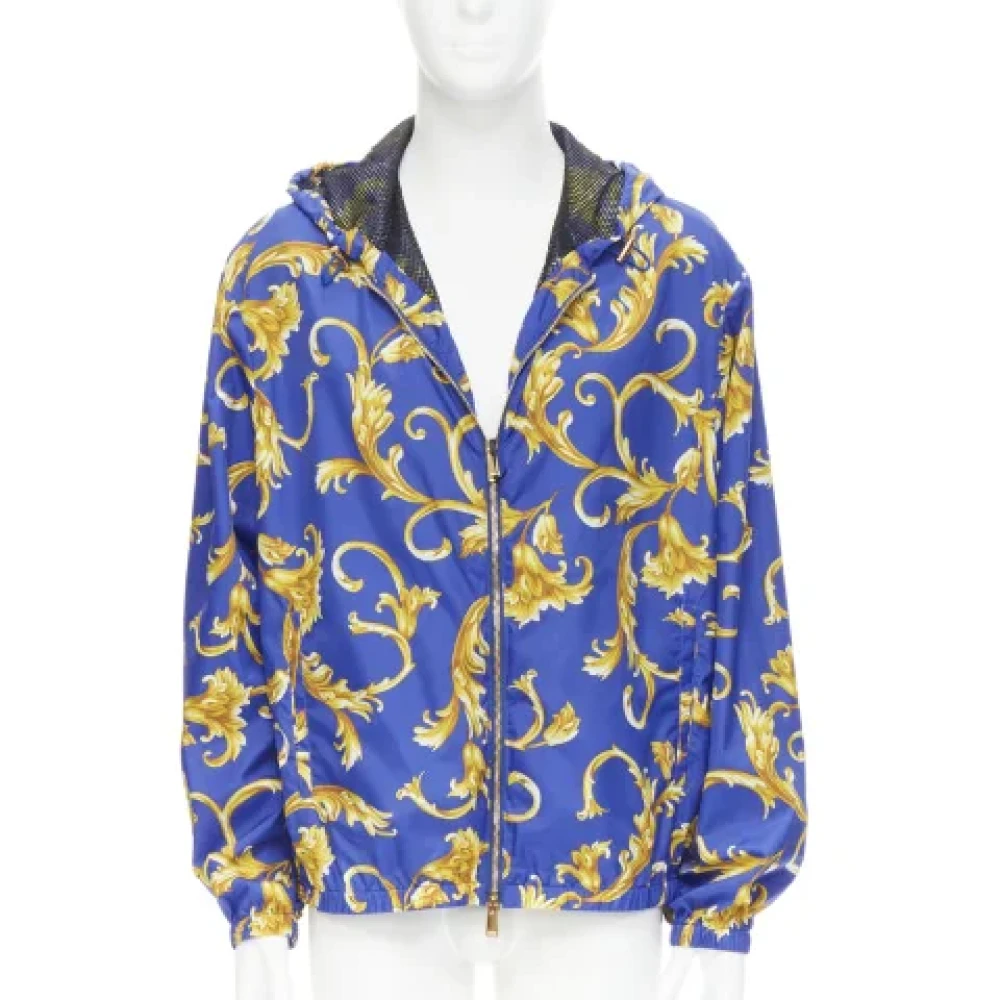Versace Pre-owned Nylon outerwear Blue Dames