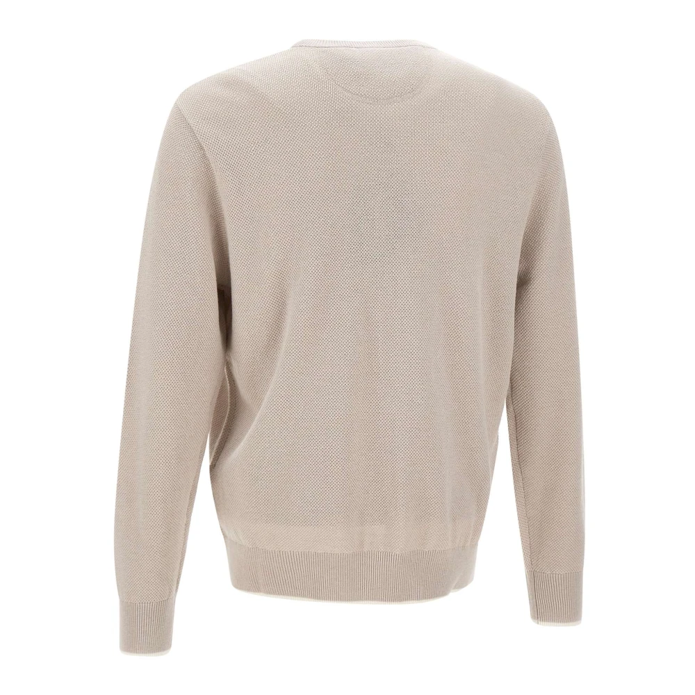 LA MARTINA Heren Wol Katoen Trui Honingraat Weefsel Beige Heren
