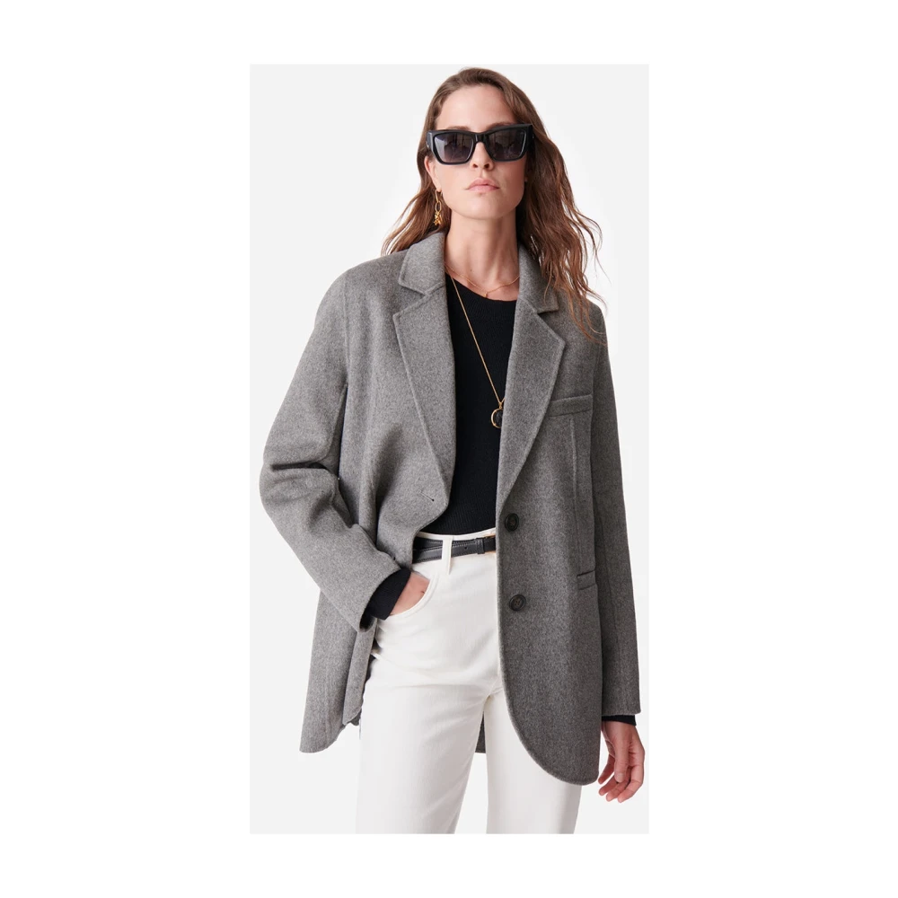 Vanessa Bruno Iconische Marc Blazer in Dubbelzijdige Wol Gray Dames