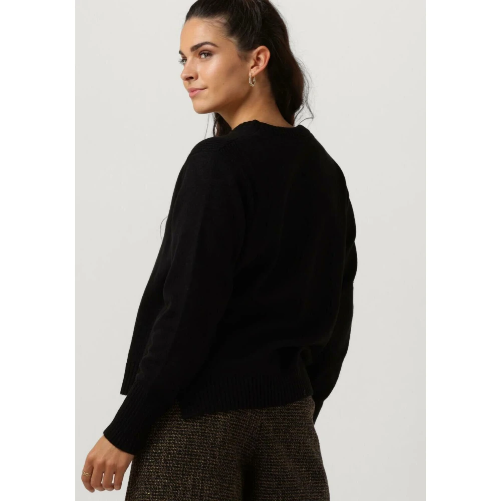 Co'Couture Zwarte Gebreide Trui Mero O Black Dames