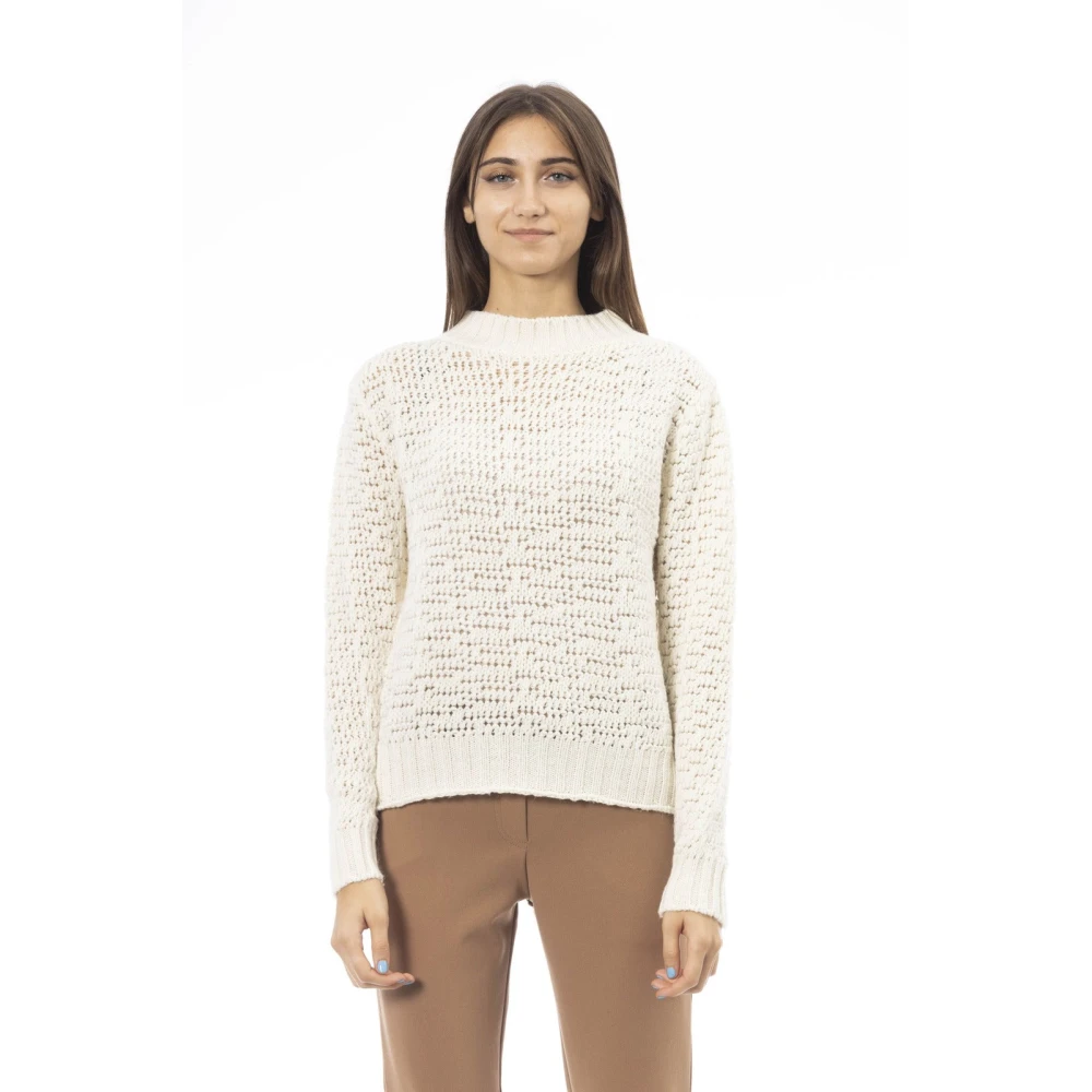 Alpha Studio Geribbelde Coltrui White Dames